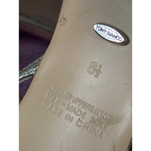 Tony Bianco Florida Sandals in Gold Nappa Metallic Gold 8 Womens Low Heels - Picture 9 of 12